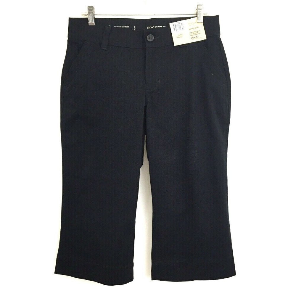 Dockers Women's size 8 SureFit Capris Crop Pants Black NEW